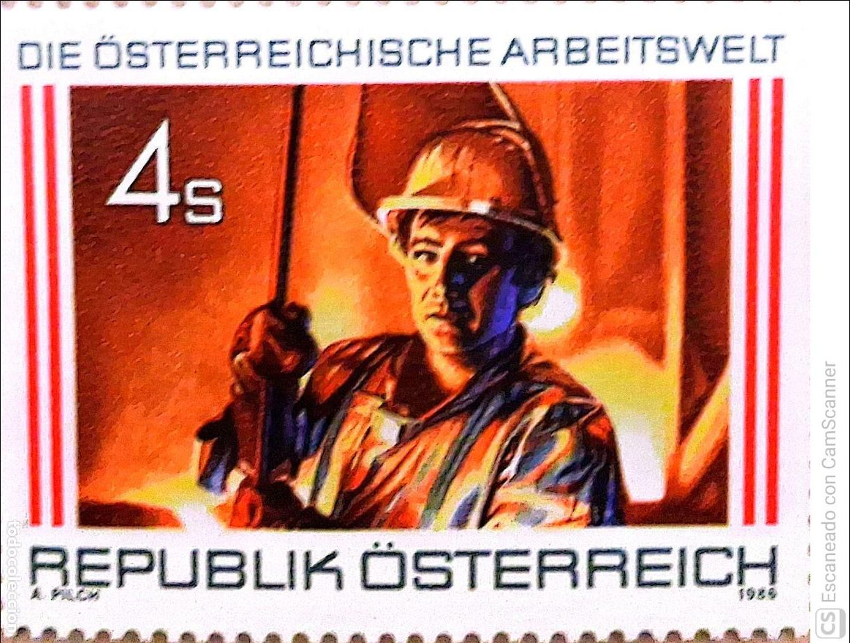 Sellos: Austria. 1701 El mundo del trabajo en Austria (I). 1986. Sellos nuevos y numeraci&oacute;n Yvert.