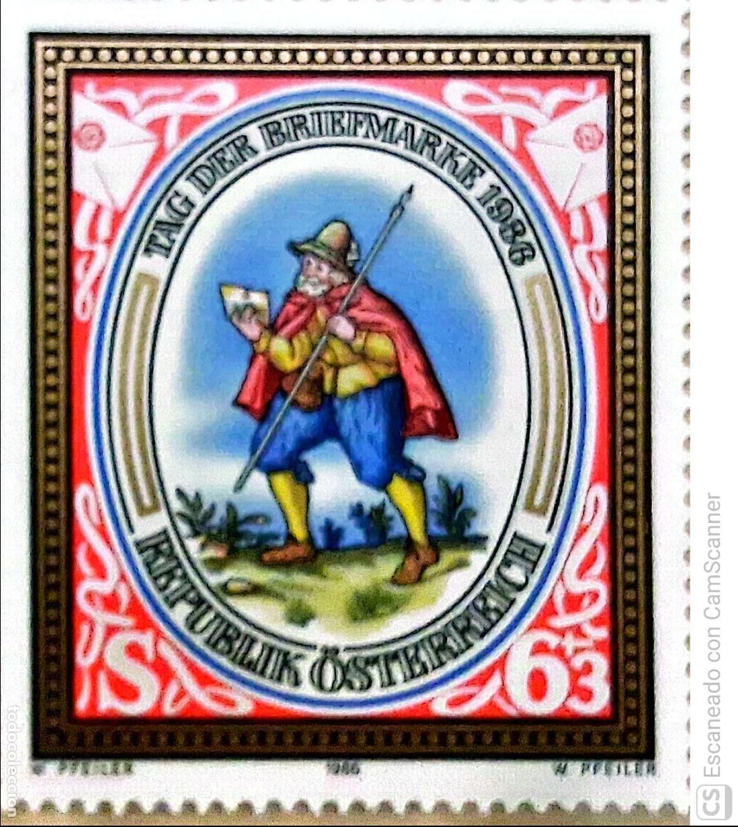 Sellos: Austria. 1699 D&iacute;a del Sello: Correo de Nuremberg. 1986. Sellos nuevos y numeraci&oacute;n Yvert.