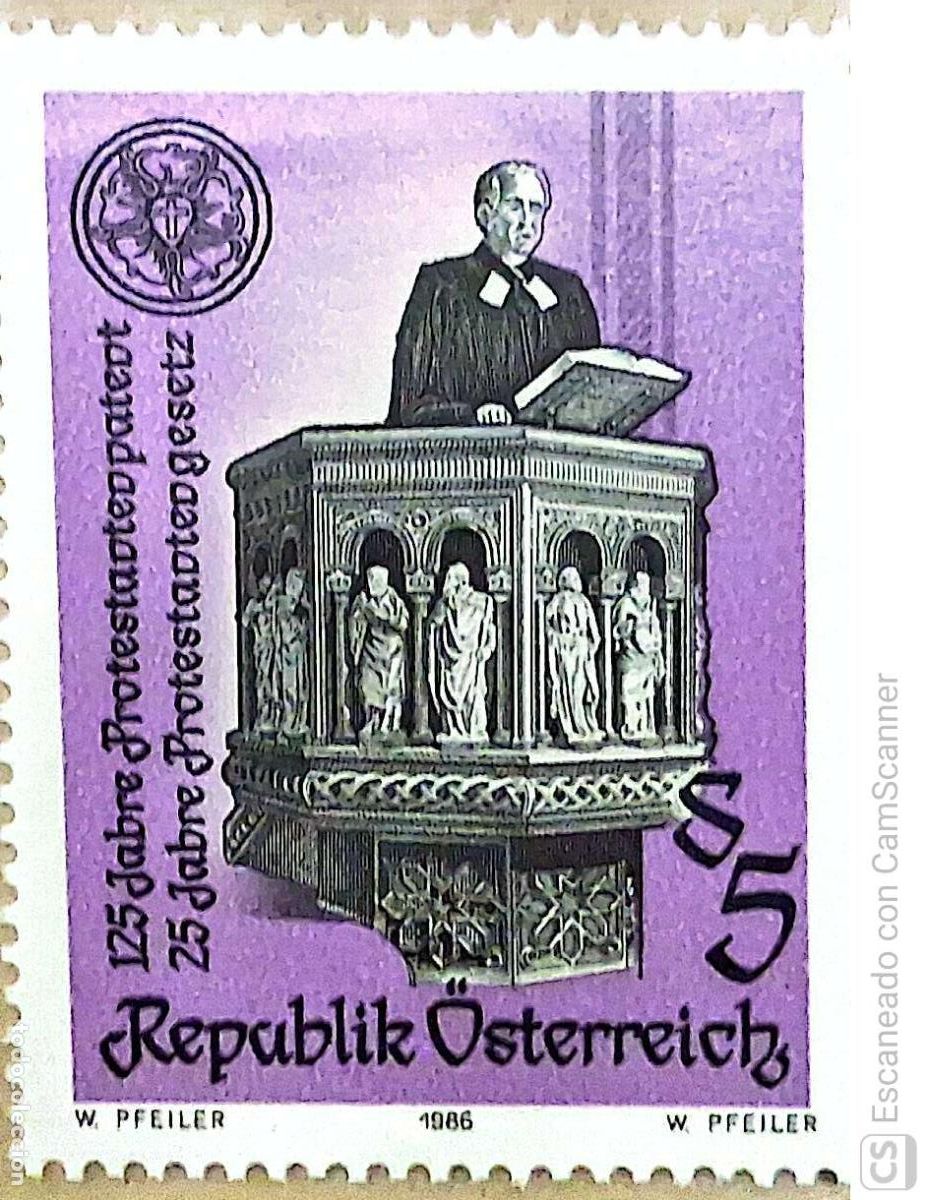 Sellos: Austria. 1693 Edicto sobre las iglesias protestantes. 1986. Sellos nuevos y numeraci&oacute;n Yvert.