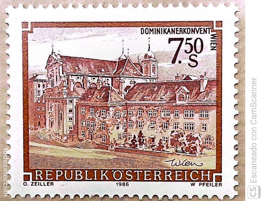 Sellos: Austria. 1692 Serie b&aacute;sica: Convento de los Dominicos, en Viena. 1986. Sellos nuevos y numeraci&oacute;n Yv