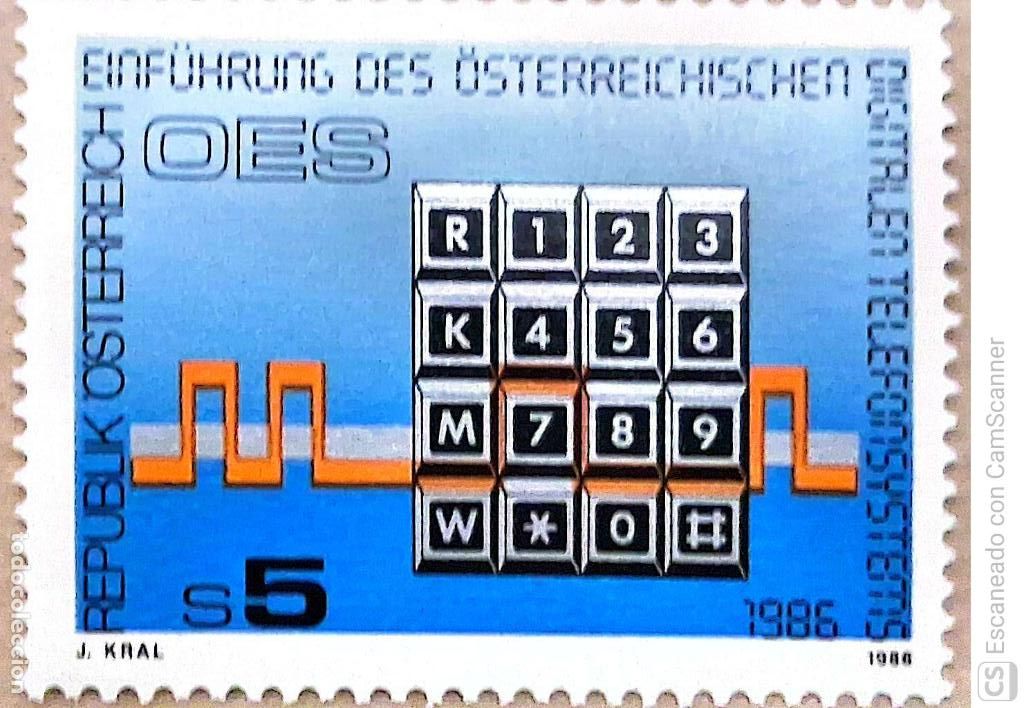 Sellos: Austria. 1667 Servicio generalizado del teclado digital telef&oacute;nico. 1986. Sellos nuevos y numeraci&oacute;n