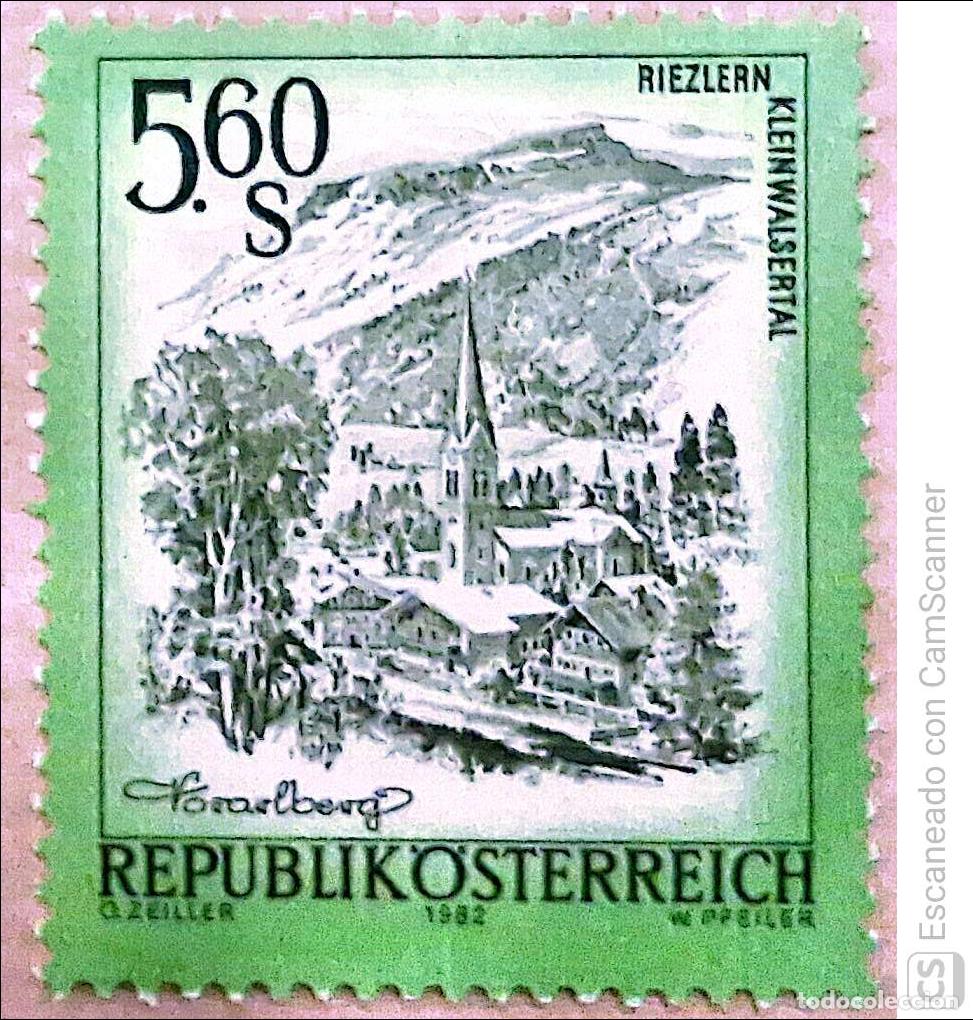 Sellos: Austria. 1540 Serie b&aacute;sica: Riezlern, Valle de Kleinwalsertal. 1982. Sellos nuevos y numeraci&oacute;n Yver