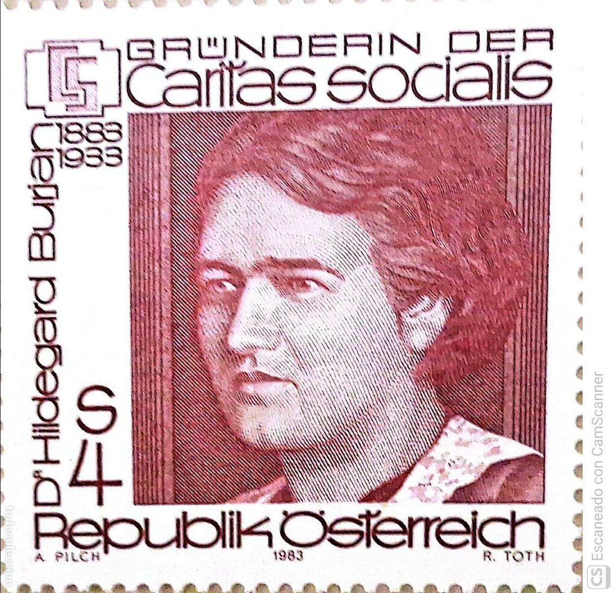 Sellos: Austria. 1558 Dr. Hildegard Burjan: Fundadora Caritas socialis. 1983. Sellos nuevos y numeraci&oacute;n Yv
