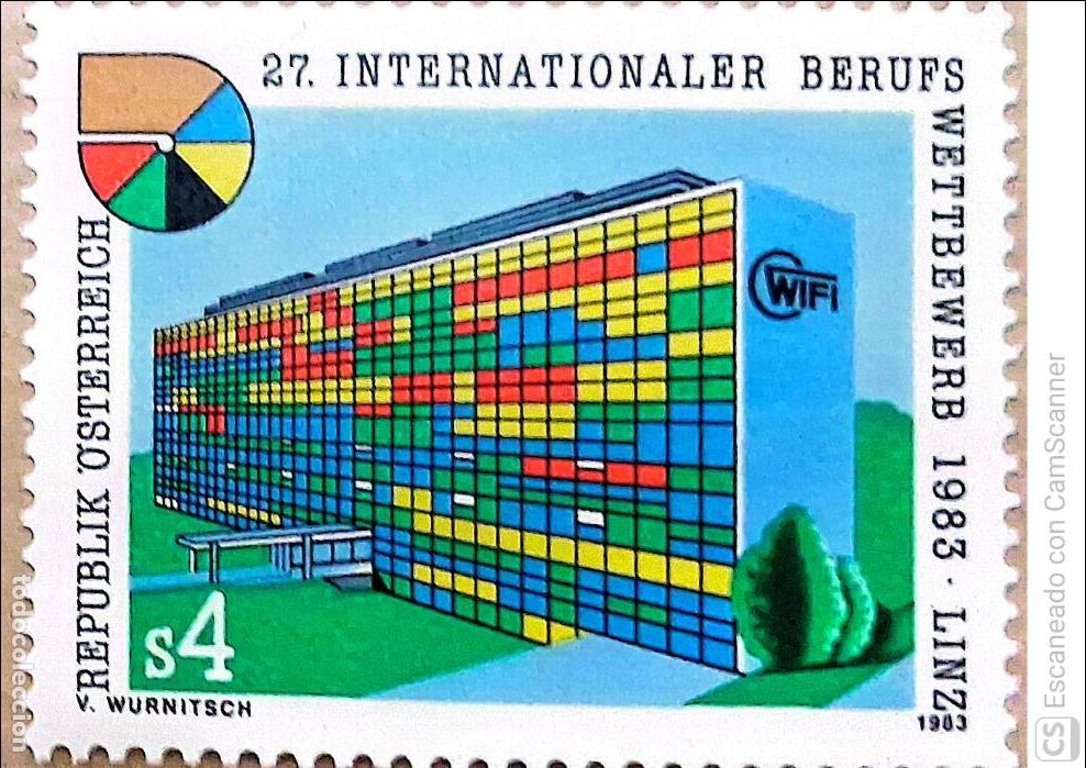 Sellos: Austria. 1576 Concurso internacional de los Oficios: Edificio sede. 1983. Sellos nuevos y numeraci&oacute;n