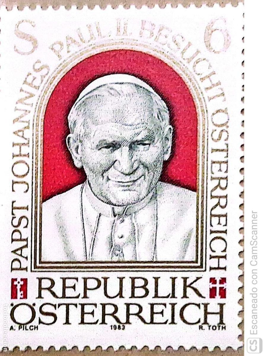 Sellos: Austria. 1580 Visita del Papa Juan Pablo II. 1983. Sellos nuevos y numeraci&oacute;n Yvert.