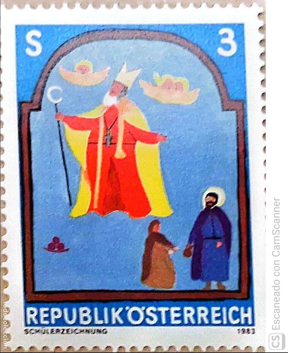 Sellos: Austria. 1590 San Nicol&aacute;s: Sello para la juventud. 1983. Sellos nuevos y numeraci&oacute;n Yvert.