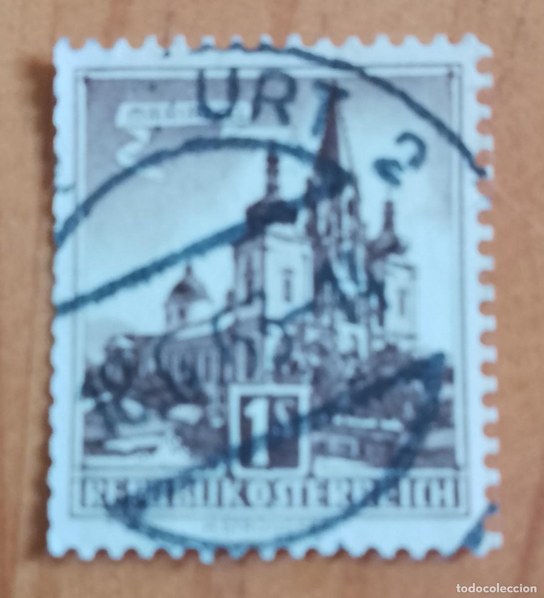Sellos: AUSTRIA - V/F 1 S - A&Ntilde;O 1959 - ARQUITECTURA, CIUDAD, EDIFICIO, CATEDRAL DE MARIAZELL - YV 87