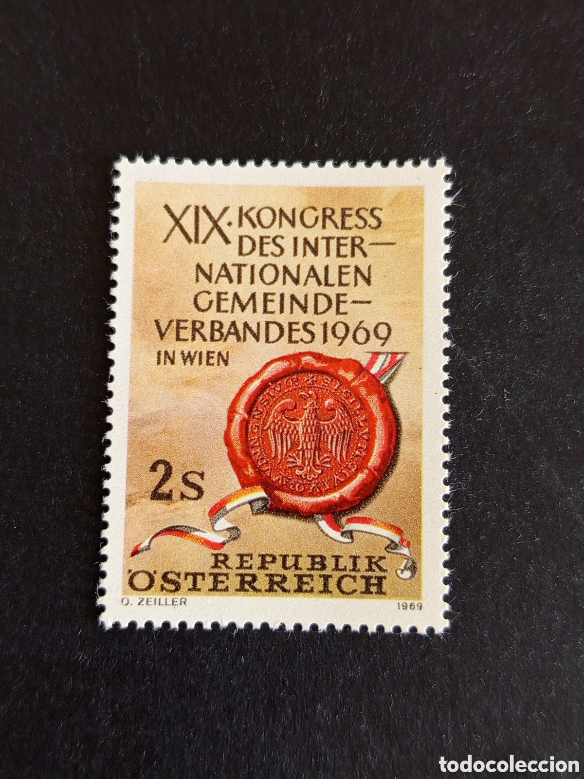 Sellos: AUSTRIA, 1969. Congreso intercomunal. Lacre. Sello. Yvert 1133. Ver fotos. Pedido m&iacute;nimo 3 &euro;.