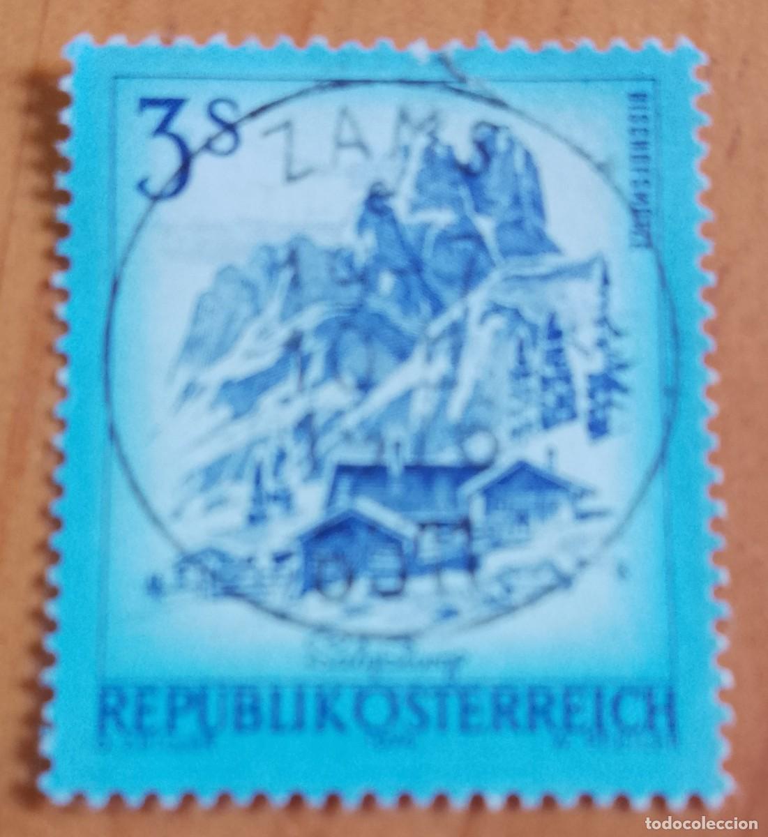 Sellos: AUSTRIA - V/F 3 S - BISCHOFSM&Uacute;TZE, MONTA&Ntilde;A - A&Ntilde;O 1974 - MATASELLO IDENTIFICATIVO: 10.8.1976 ZAMS