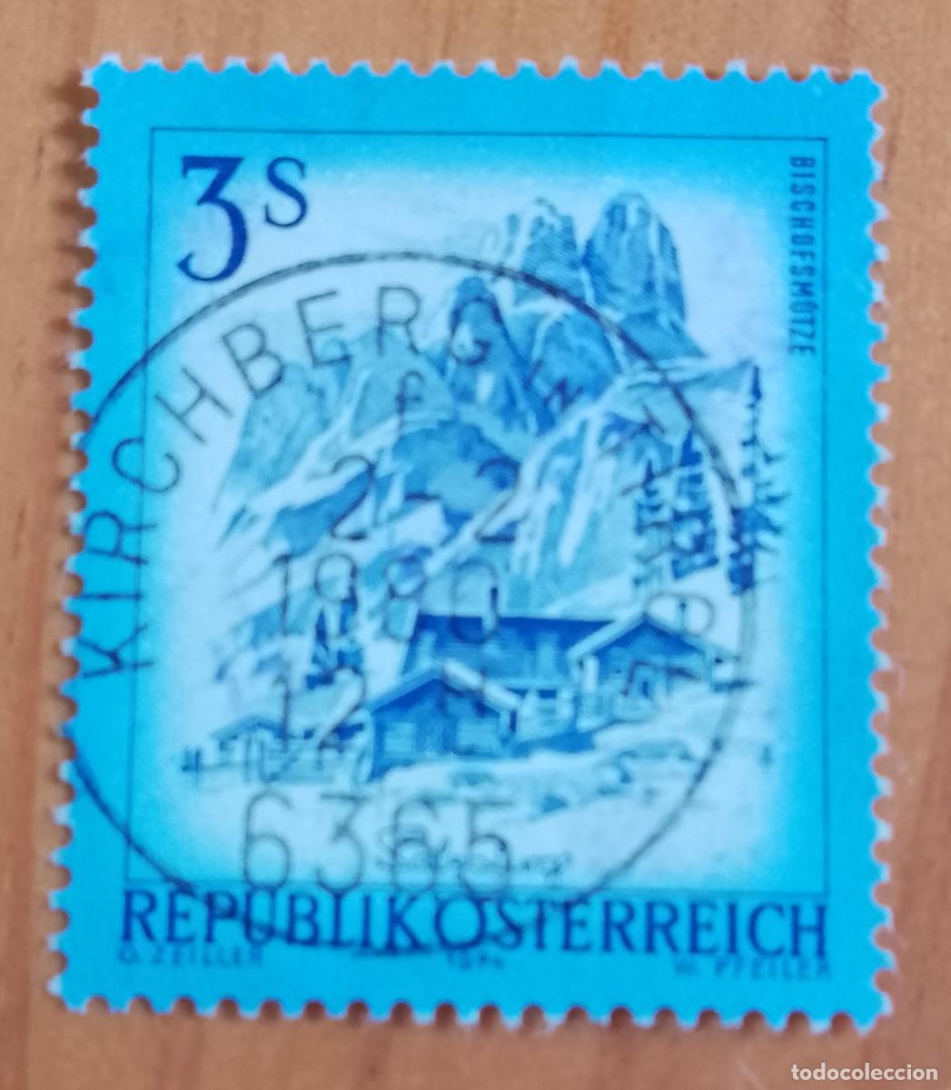 Sellos: AUSTRIA - V/F 3 S - BISCHOFSM&Uacute;TZE, MONTA&Ntilde;A -A&Ntilde;O 1974 -MATASELLO IDENTIFICATIVO: 2.2.1980 KIRCHBERG