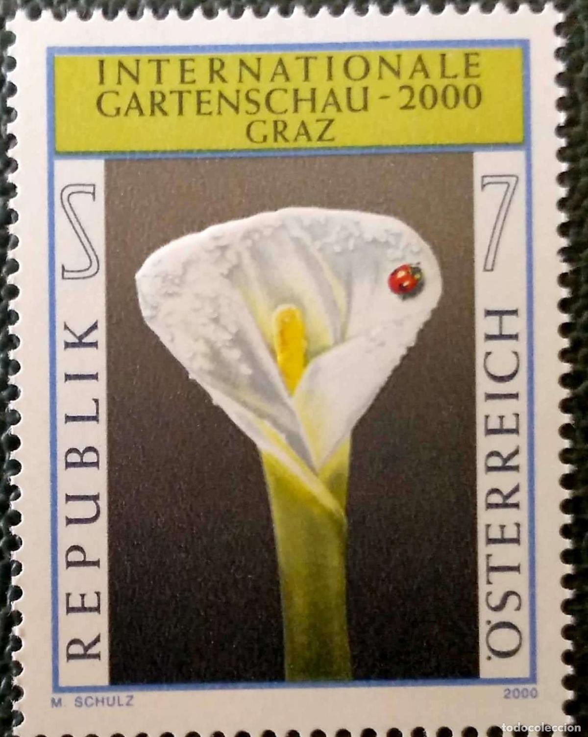 Sellos: Austria. 2132 Exposicion de horticultura: Zantedeschica aethiopica. Flor. 2000. Sellos nuevos y nume