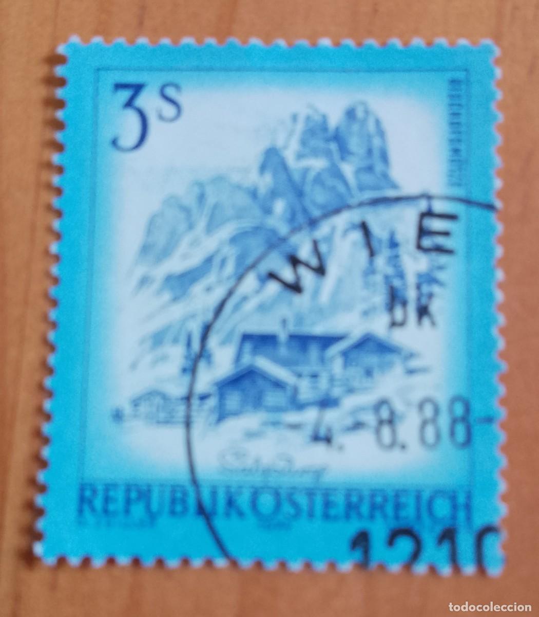 Sellos: AUSTRIA - V/F 3 S- BISCHOFSM&Uacute;TZE, MONTA&Ntilde;A -A&Ntilde;O 1974 -MATASELLO IDENTIFICATIVO: 4.8.88 WIEN