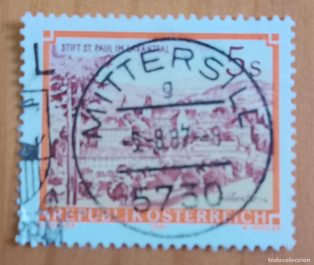 Sellos: AUSTRIA - V/F 5 S- STIFT ST. PAUL IM LAVANTTAL - MATASELLO IDENTIFICATIVO: 5.8.87 MITTERSILL