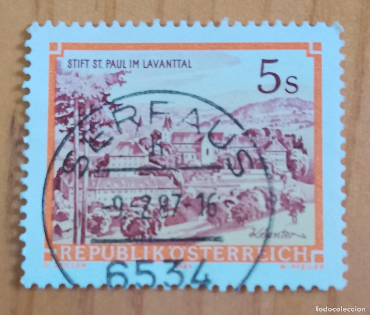 Sellos: AUSTRIA - V/F 5 S- STIFT ST. PAUL IM LAVANTTAL - MATASELLO IDENTIFICATIVO: 9.2.87 SERFAUS