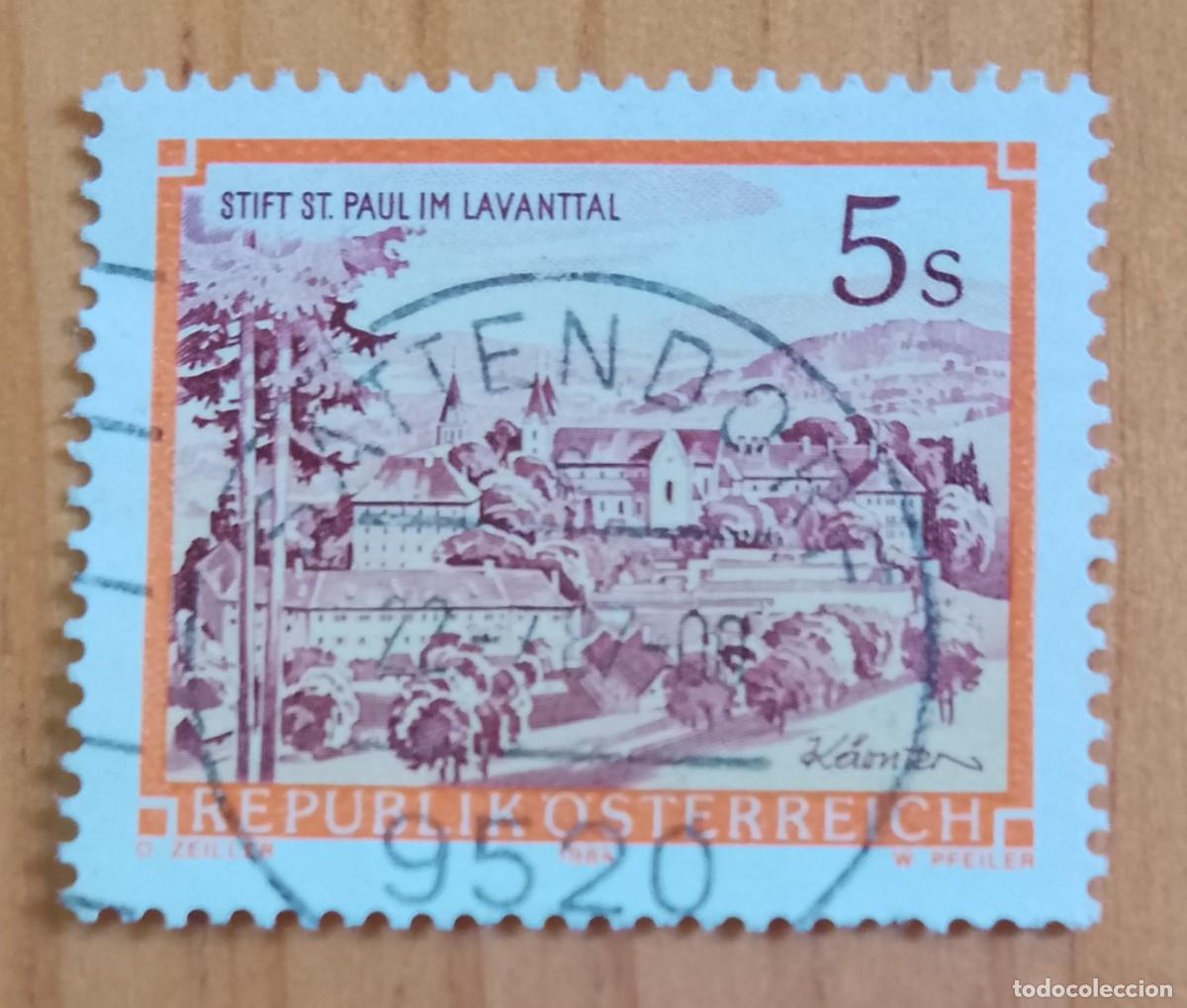 Sellos: AUSTRIA - V/F 5 S- STIFT ST. PAUL IM LAVANTTAL - MATASELLO IDENTIFICATIVO: 22.4.87 UTTENDORF