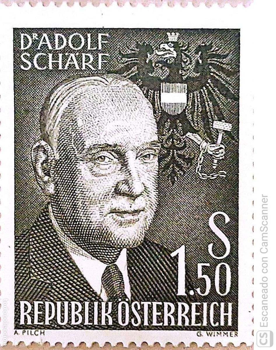 Sellos: Austria. 916 Presidente Adolf Sch&auml;rf. 1960. Sellos nuevos y numeraci&oacute;n Yvert.