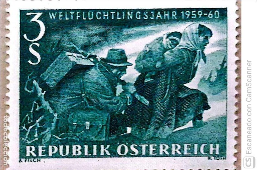 Sellos: Austria. 915 A&ntilde;o Mundial del Refugiado. 1960. Sellos nuevos y numeraci&oacute;n Yvert.