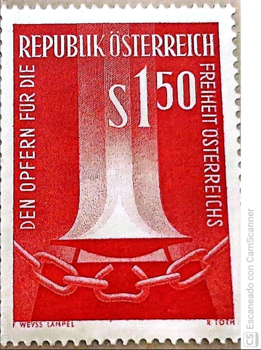 Sellos: Austria. 925 Recuerdo de los h&eacute;roes de la Libertad. 1961. Sellos nuevos y numeraci&oacute;n Yvert.