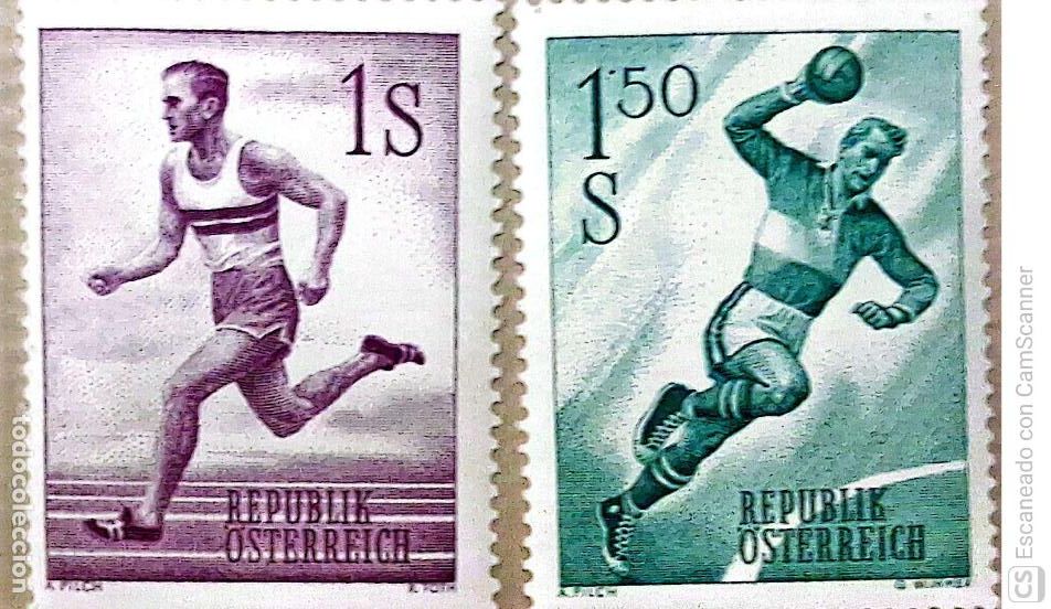 Sellos: Austria. 910 /911 Deportes: Carreras a pie y balonmano. 1952/62. Sellos nuevos y numeraci&oacute;n Yvert.