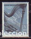 Sellos: Austria. 913 Gira mundial de la Orquesta filarm&oacute;nica de Viena. 1959. Sellos nuevos y numeraci&oacute;n Yve