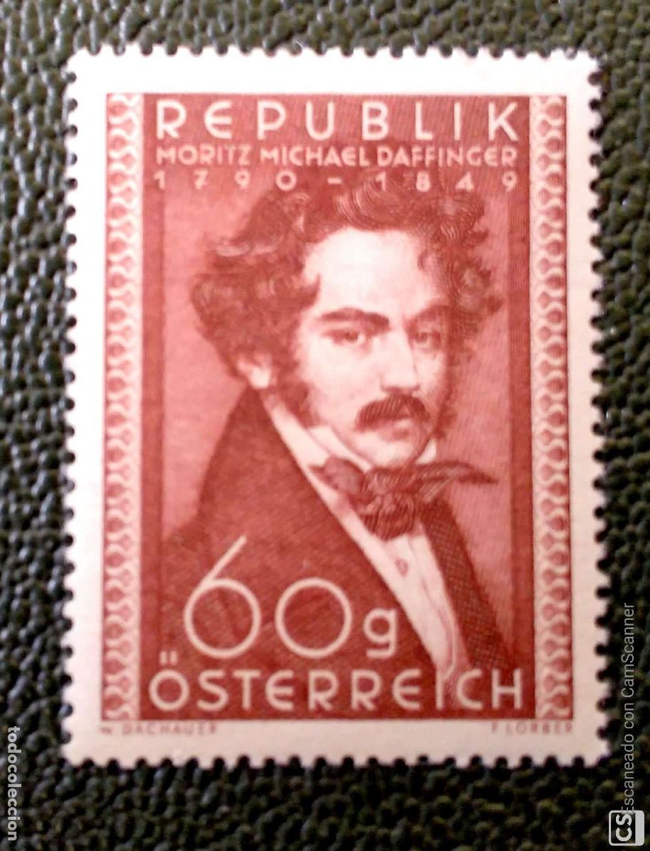 Sellos: Austria. 784 Miniaturista Moritz-Michael Daffinger. 1950. Sellos nuevos y numeraci&oacute;n Yvert.