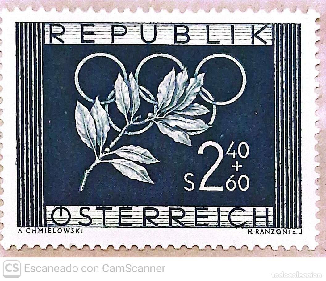 Sellos: Austria. 809 Juegos Ol&iacute;mpicos de Oslo y Helsinki. 1952. Sellos nuevos y numeraci&oacute;n Yvert.