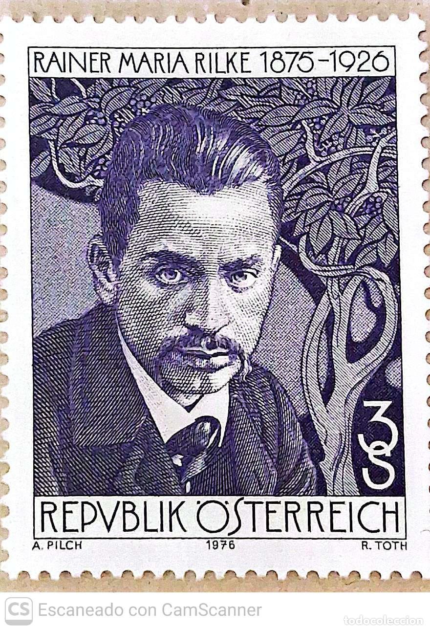 Sellos: Austria. 1368 Escritor Rainer Maria Rilke. 1976. Sellos nuevos y numeraci&oacute;n Yver.
