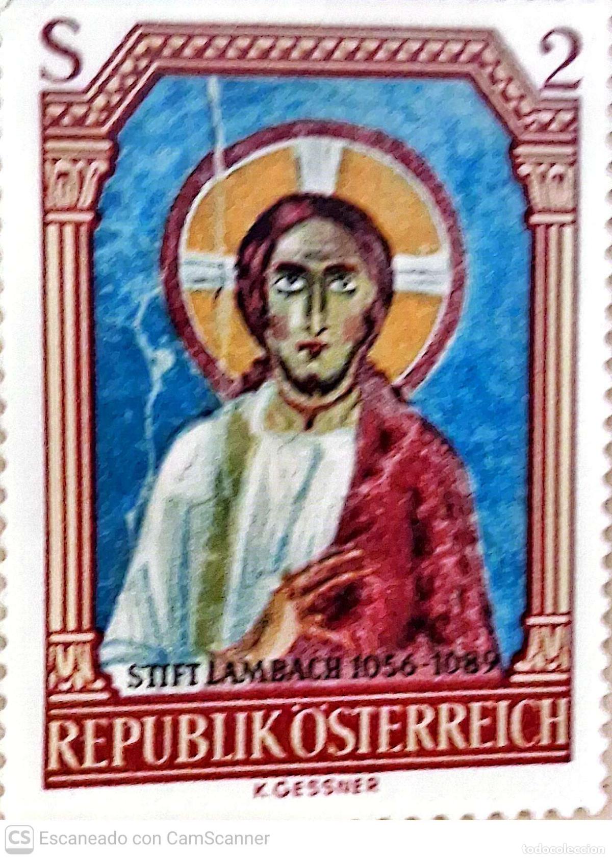 Sellos: Austria. 1080 Restauracion de los frescos de Lambach. 1967. Sellos nuevos con charnela y numeraci&oacute;n