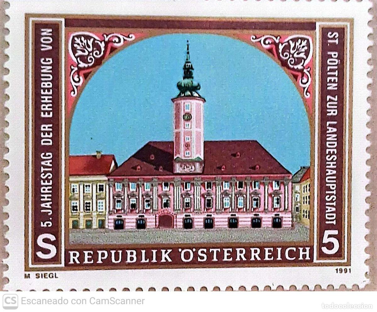 Sellos: Austria. 1863 Ayuntamiento de Saint-P&ouml;lten. 1991. Sellos nuevos y numeraci&oacute;n Yvert