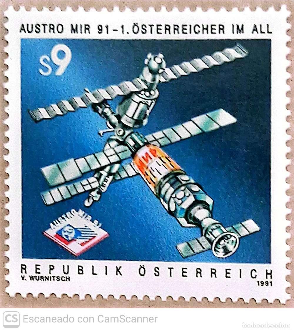 Sellos: Austria. 1869 Austromir'91: Misi&oacute;n austro-sovi&eacute;tica a la estaci&oacute;n espacial Mir. 1991. Sellos nuevos