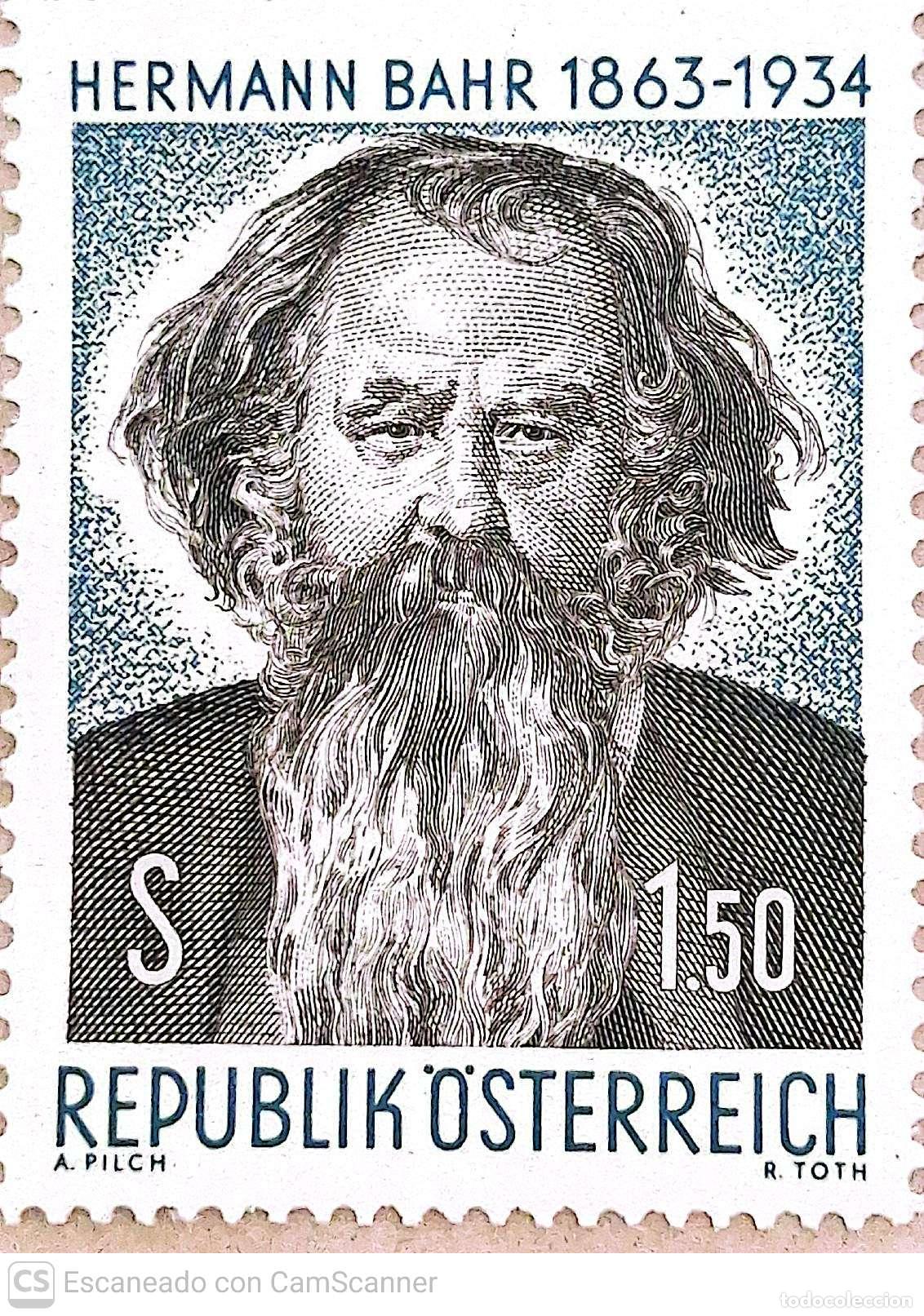 Sellos: Austria. 968 Poeta Hermann Bahr. 1963. Sellos nuevos y numeraci&oacute;n Yvert
