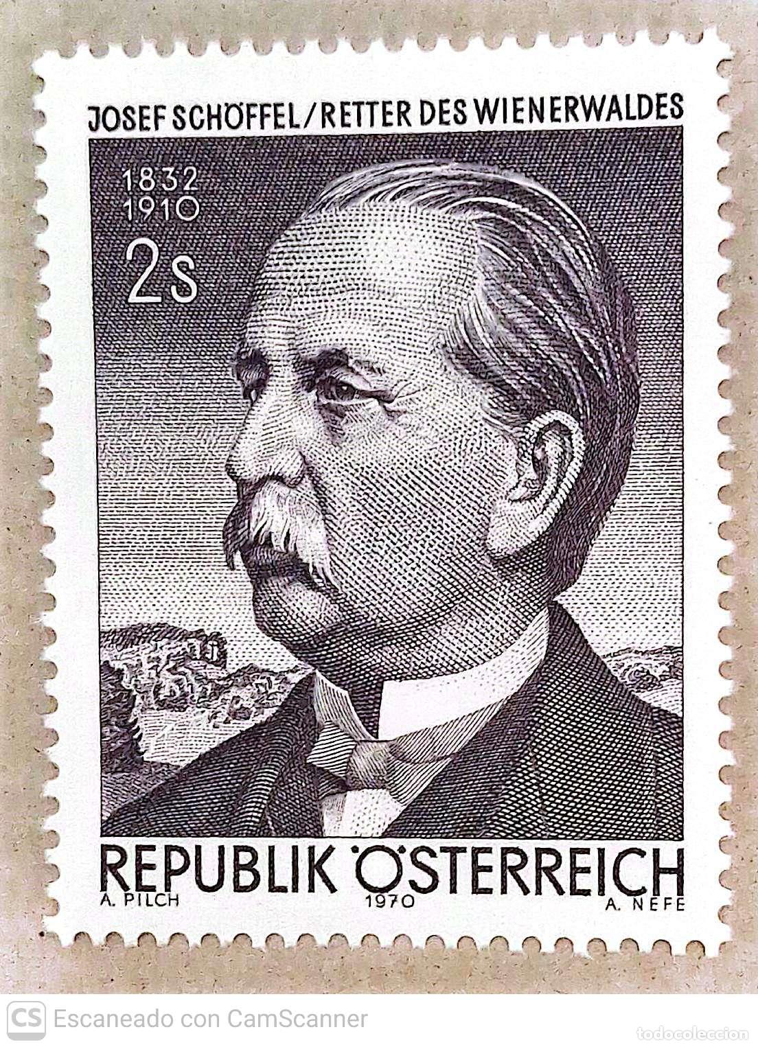 Sellos: Austria. 1150 Joseph Sch&ouml;ffel. 1970. Sellos nuevos y numeraci&oacute;n Yvert