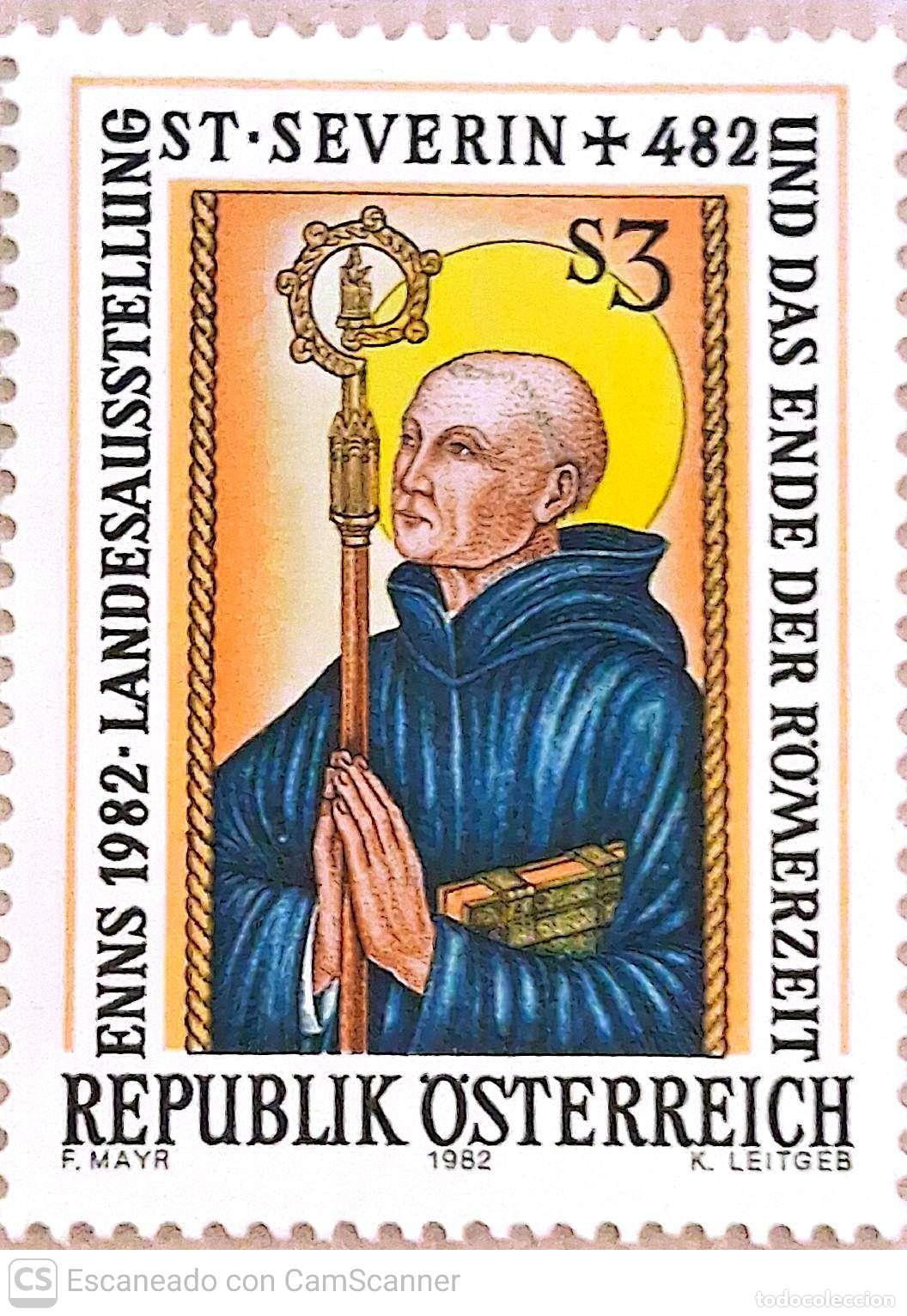 Sellos: Austria. 1528 Saint S&eacute;verin y el crep&uacute;sculo de la era romana. 1982. Sellos nuevos y numeraci&oacute;n Yvert