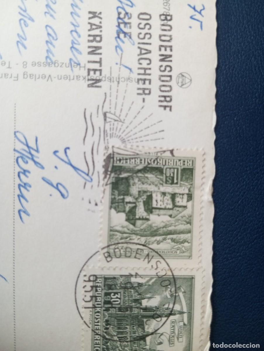 Sellos: POSTAL AUSTRIACA , BODENSDORF OSSIACHER ,CIRCULADA, MATASELLOS ESPECIAL