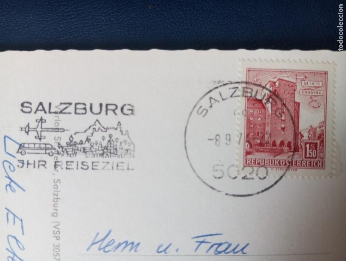 Sellos: POSTAL AUSTRIACA , SALZBURGO,CIRCULADA, MATASELLOS ESPECIAL