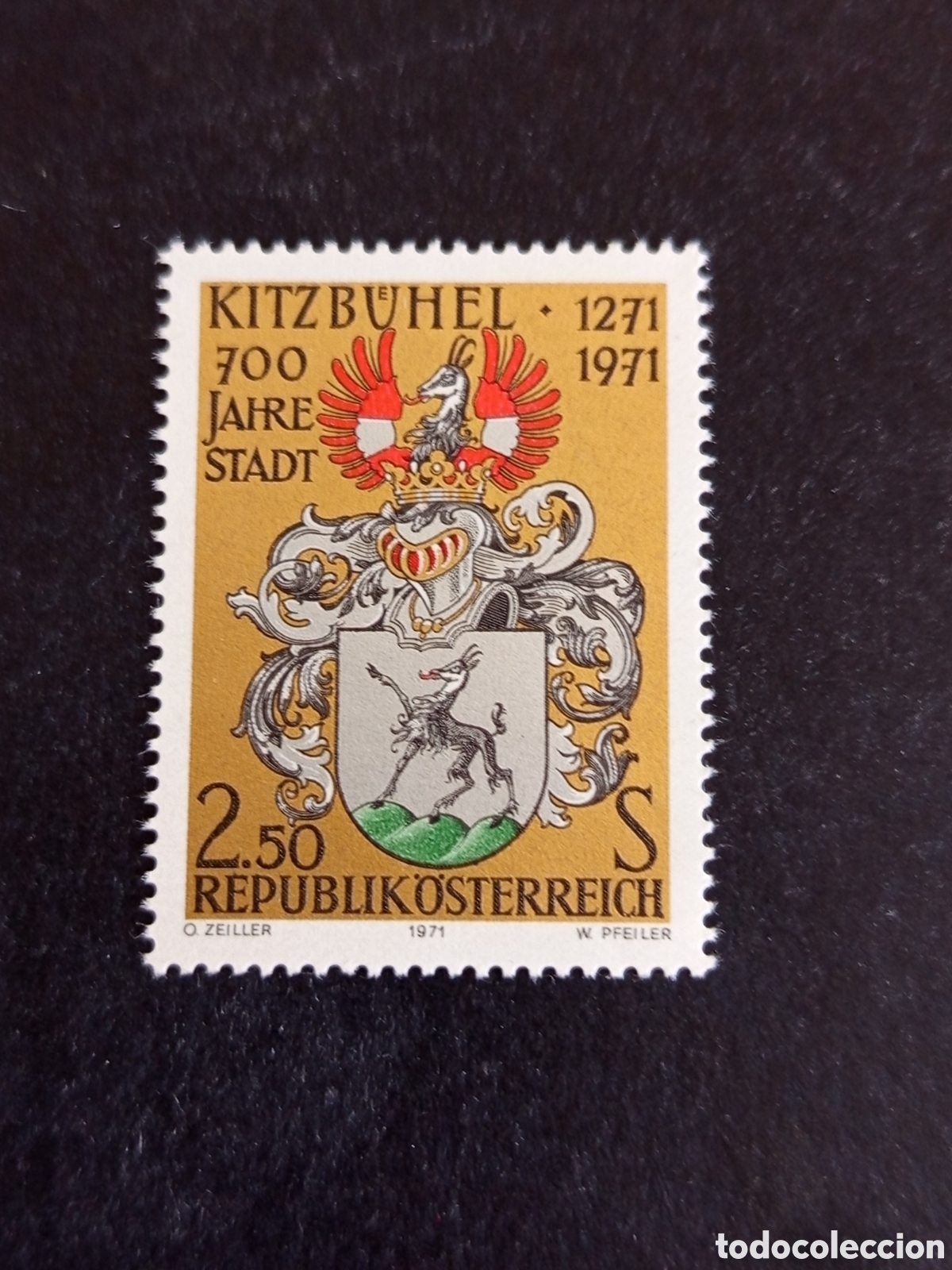Sellos: AUSTRIA, 1971. Escudo de la Ciudad de Kitzbuhel. Yvert 1195. Ver fotos. Pedido m&iacute;nimo 3 &euro;.