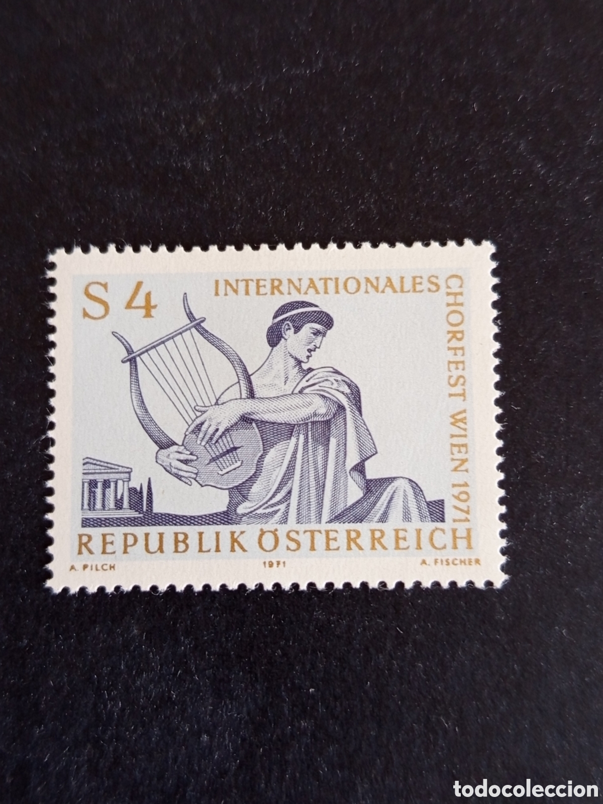 Sellos: AUSTRIA, 1971. Festival de corales.Lira. Yvert 1194. Ver fotos. Pedido m&iacute;nimo 3 &euro;. Serie completa