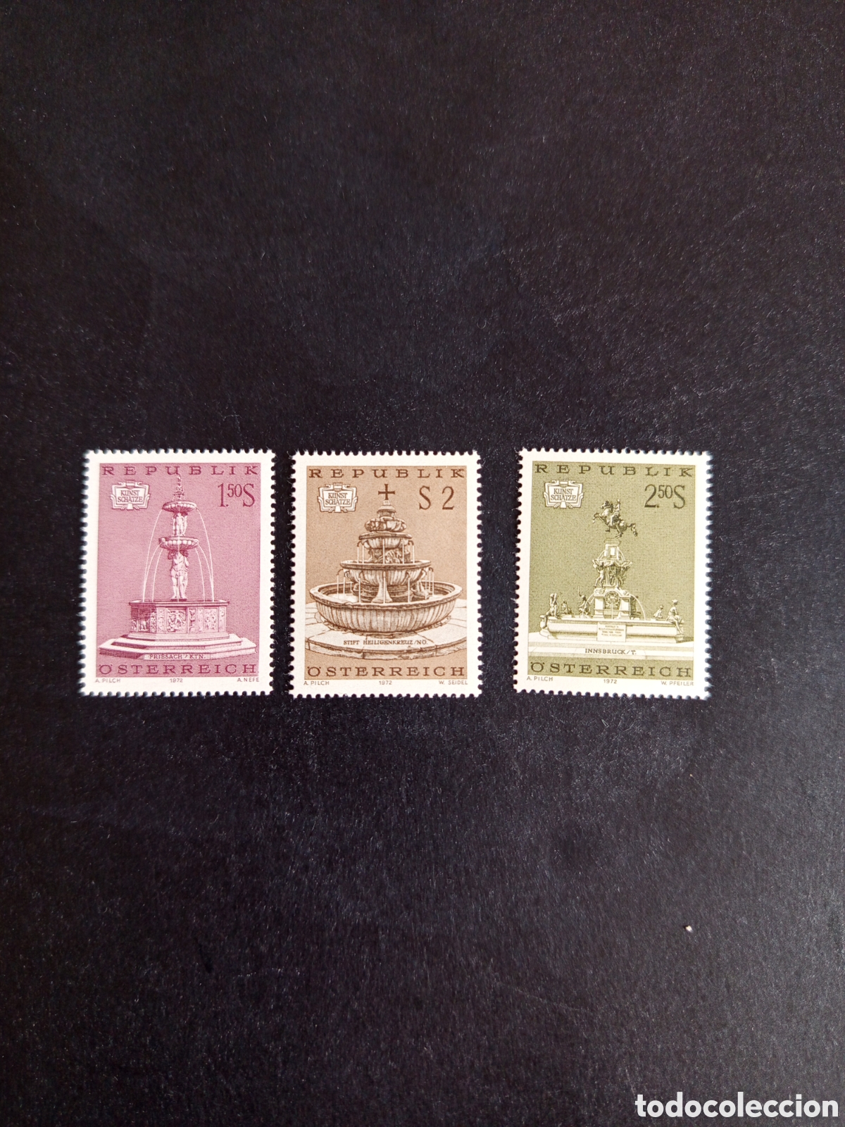 Sellos: AUSTRIA, 1972. Fuentes. Yvert 1211/3. Ver fotos. Pedido m&iacute;nimo 3 &euro;. Serie completa en nuevo