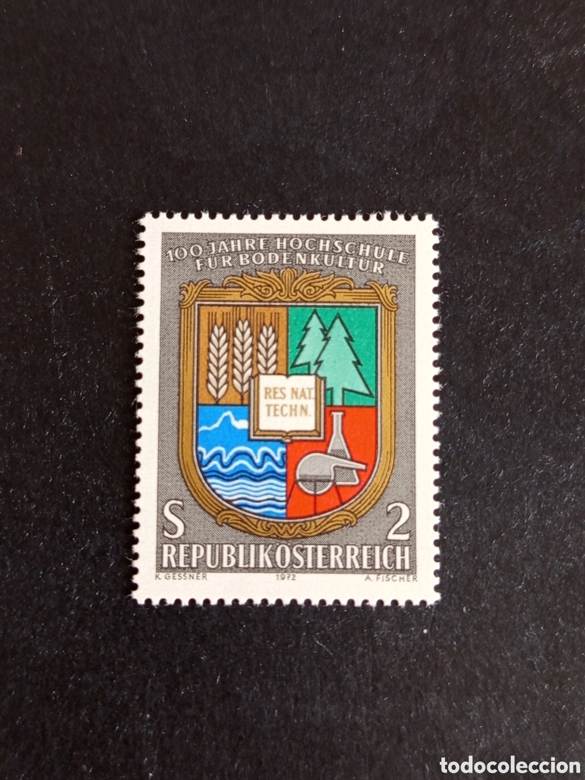 Sellos: AUSTRIA, 1972. Escuela de Agricultura. Escudo. Yvert 1230. Ver fotos. Pedido m&iacute;nimo 3 &euro;.