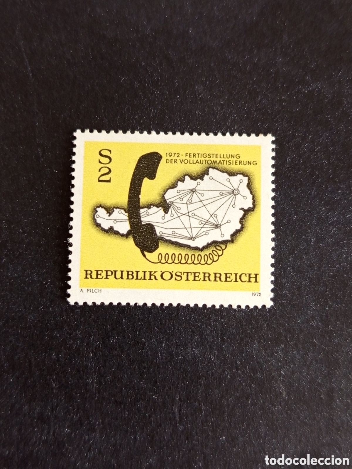 Sellos: AUSTRIA, 1972. Automatizaci&oacute;n red telef&oacute;nica. Mapa. Yvert 1235. Ver fotos. Pedido m&iacute;nimo 3 &euro;.