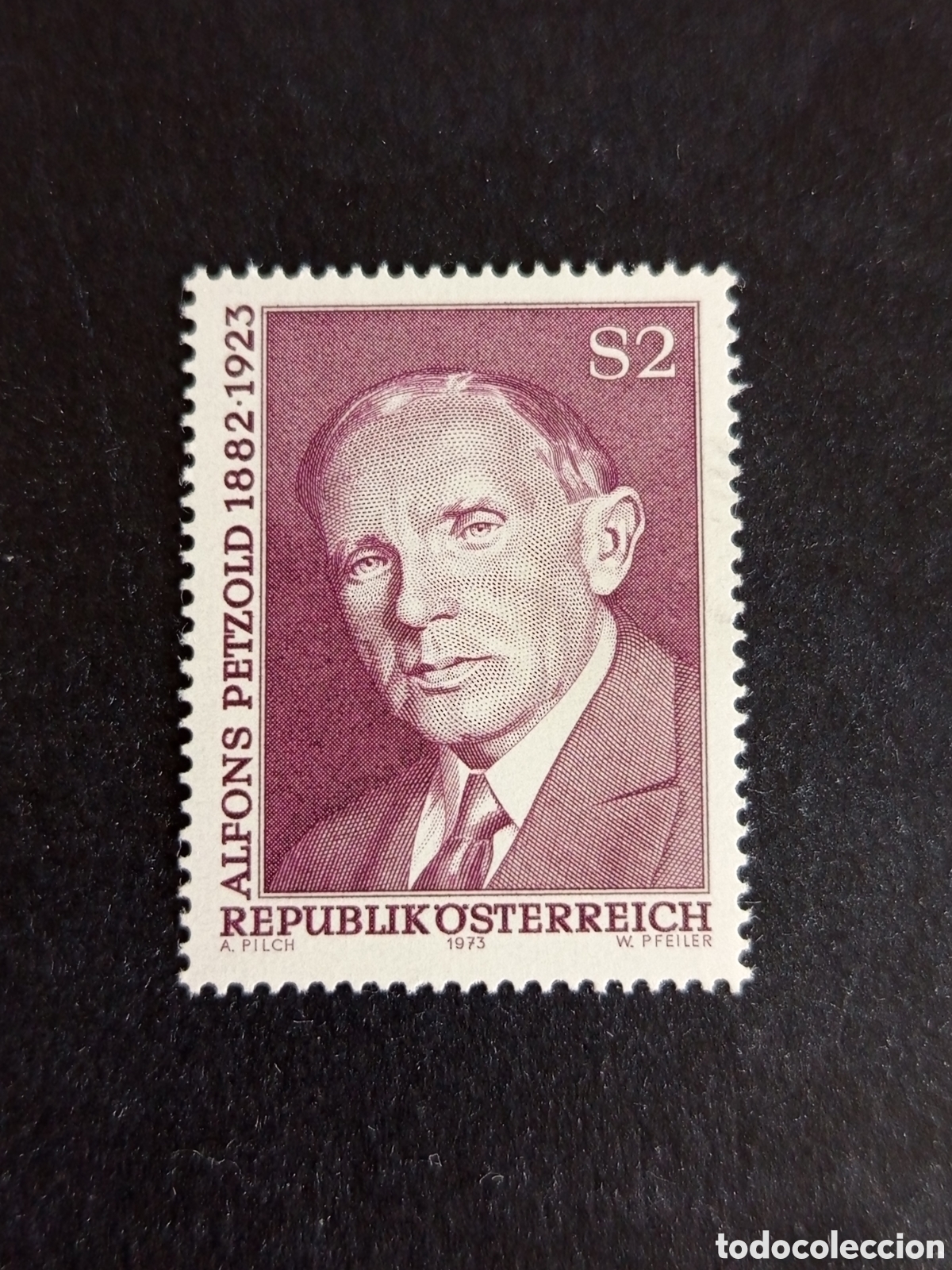 Sellos: AUSTRIA, 1973. Alfons Petzold, poeta. Yvert 1240. Ver fotos. Pedido m&iacute;nimo 3 &euro;. Serie completa