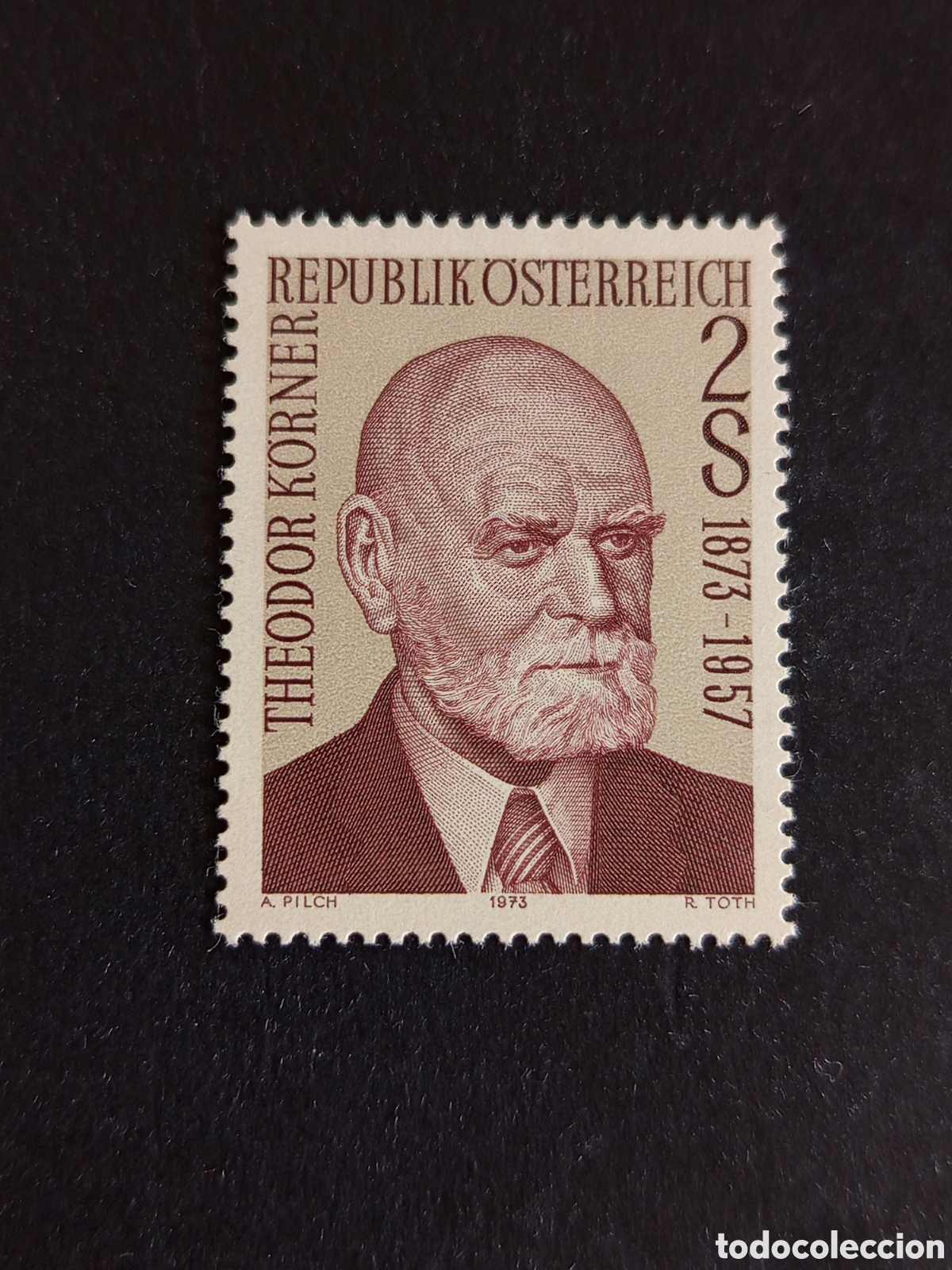 Sellos: AUSTRIA, 1973. Presidente Theodor K&ouml;rner. Yvert 1241. Ver fotos. Pedido m&iacute;nimo 3 &euro;. Serie completa