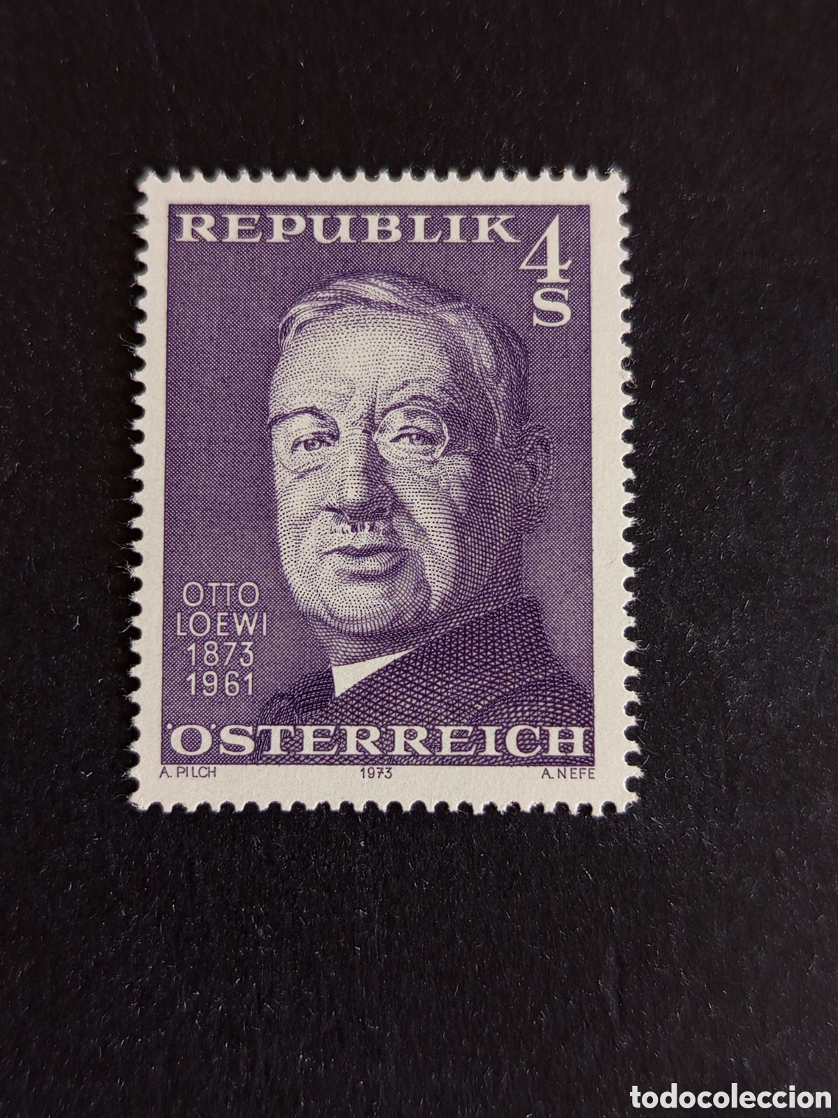 Sellos: AUSTRIA, 1973. Otto Loewi, Premio Nobel de Medicina. Yvert 1243. Ver fotos. Pedido m&iacute;nimo 3 &euro;.