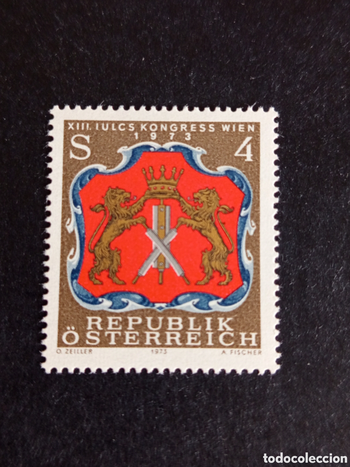 Sellos: AUSTRIA, 1973. Congreso Qu&iacute;mica del cuero. Escudo de los Curtidores Viena. Yv 1251.Pedido m&iacute;nimo 3&euro;