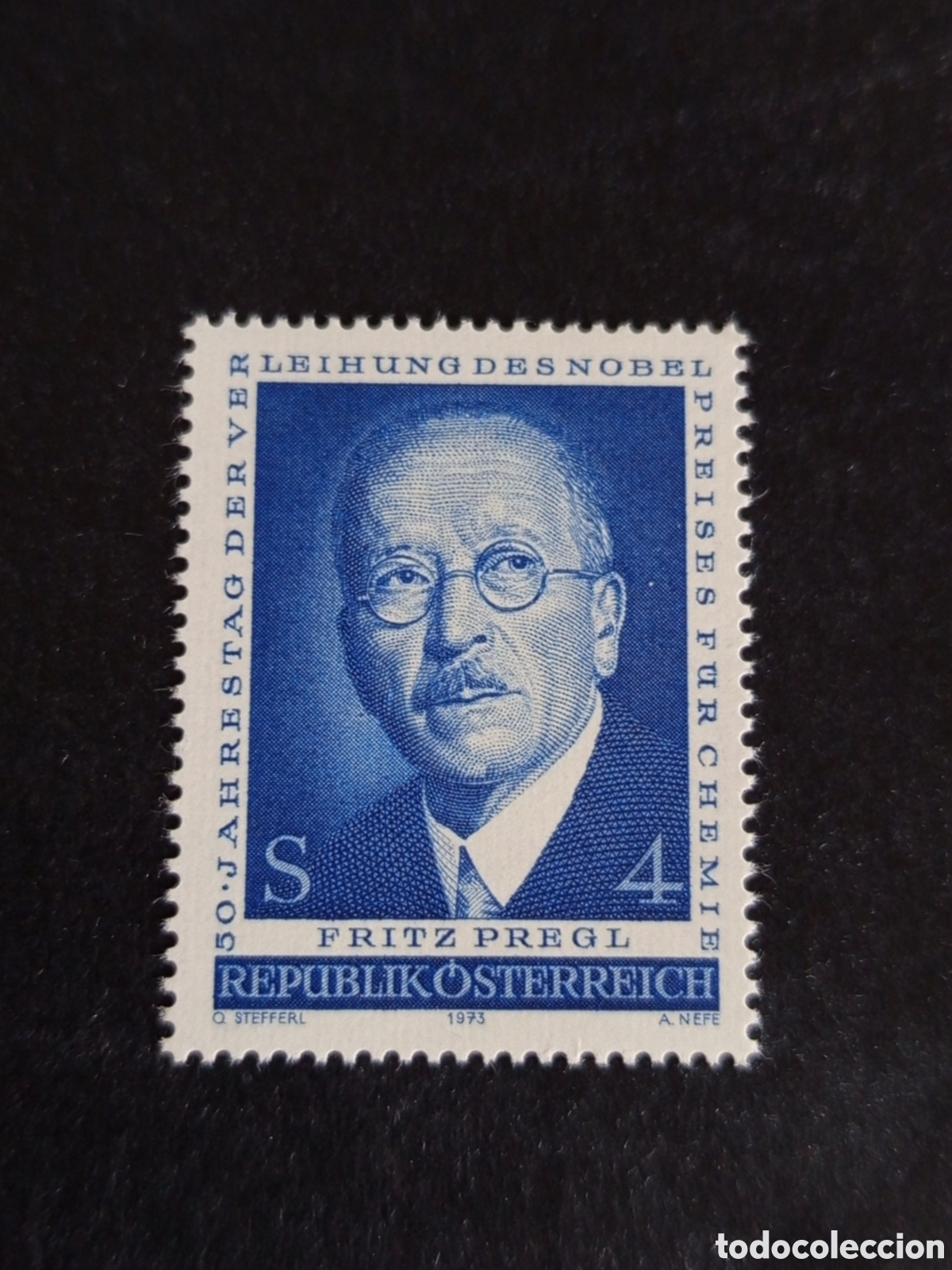 Sellos: AUSTRIA, 1973. Fritz Pregl. Premio Nobel de Qu&iacute;mica. Yvert 1265. Pedido m&iacute;nimo 3 &euro;. Ver fotos.