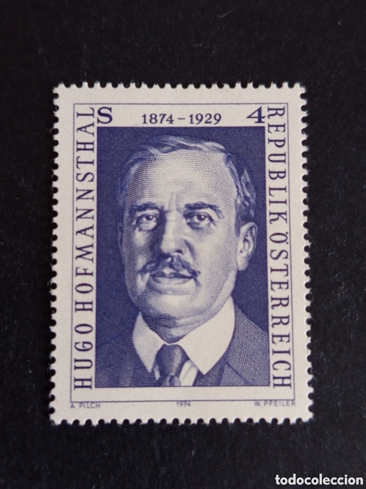 Sellos: AUSTRIA, 1974. Hugo Hofmannsthal. Escritor. Yvert 1267. Pedido m&iacute;nimo 3 &euro;. Ver fotos. Serie completa