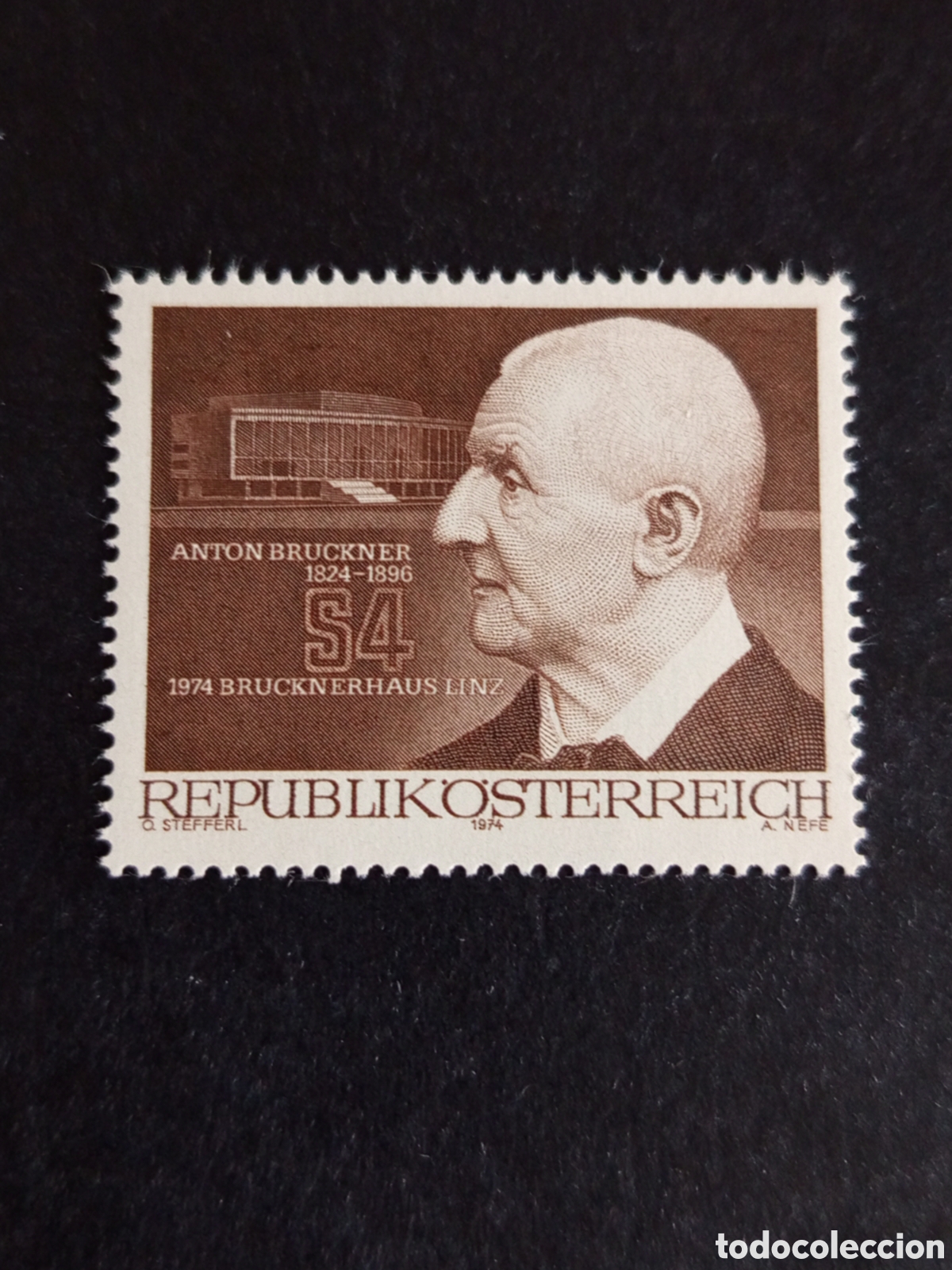 Sellos: AUSTRIA, 1974. Anton Bruckner, compositor organista. Yvert 1268. Pedido m&iacute;nimo 3 &euro;. Ver fotos.