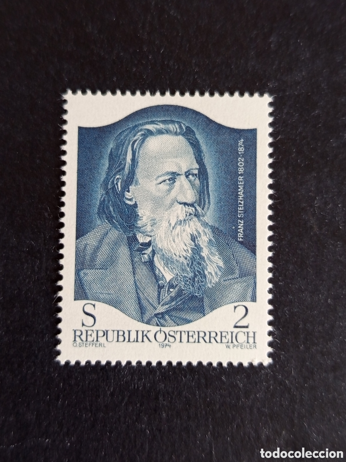 Sellos: AUSTRIA, 1974. Franz Stelzhamer, poeta. Yvert 1289. Pedido m&iacute;nimo 3 &euro;. Ver fotos. Serie completa