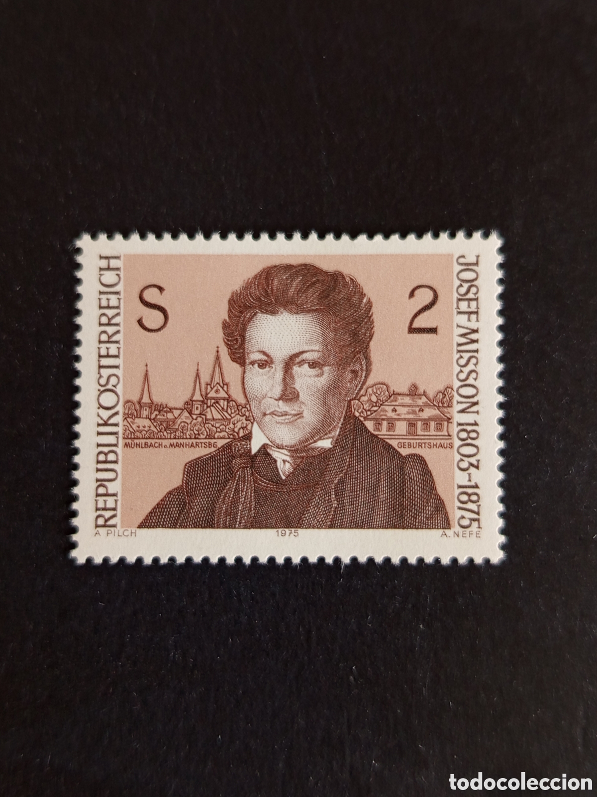 Sellos: AUSTRIA, 1975. Josef Misson, poeta. Yvert 1318. Pedido m&iacute;nimo 3 &euro;. Ver fotos. Serie completa