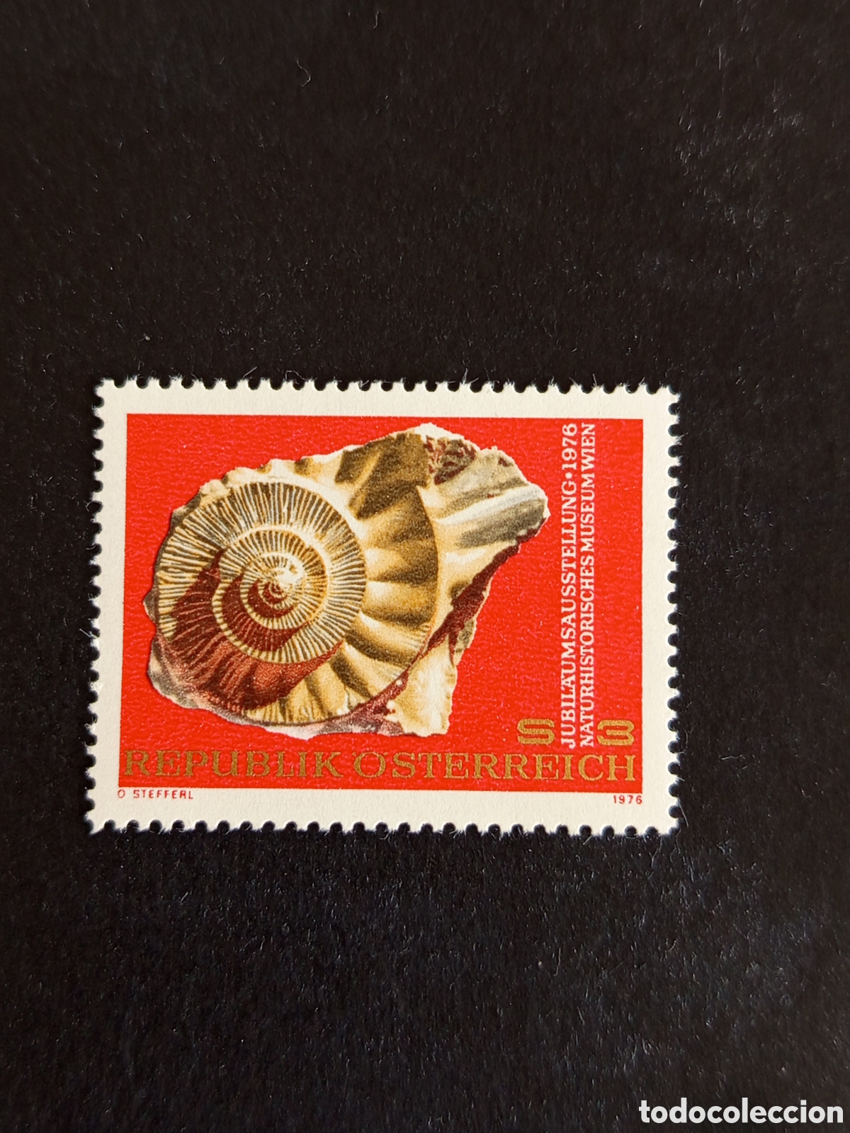 Sellos: AUSTRIA, 1976. Museo Historia Natural. F&oacute;sil. Yvert 1339 Pedido m&iacute;nimo 3 &euro;. Ver fotos.Serie completa